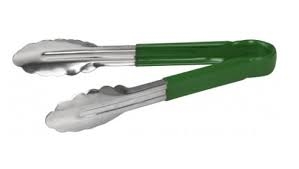 9'' Colour Coded Tong Green - 7558