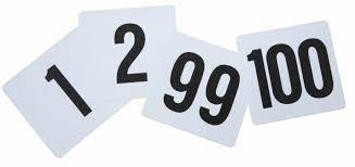 Plastic Table Numbers (1-100) - 7969